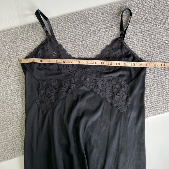 Vintage Black Lace Nylon Slip Dress Size Bust 34 or Small/Medium - Picture 4 of 7